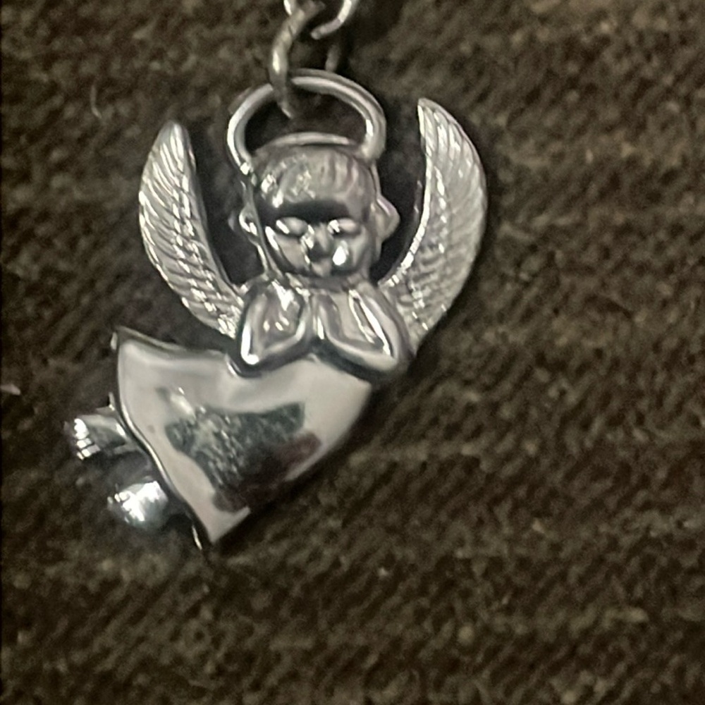 Sterling CHARM PENDANT real solid Silver Fine Jewelry Vintage 1960’s 60s ANGEL